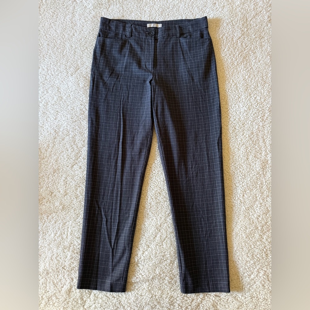 Up! Women's Dress Pants Grey/Black with White Check Pattern Size 8 NEW
